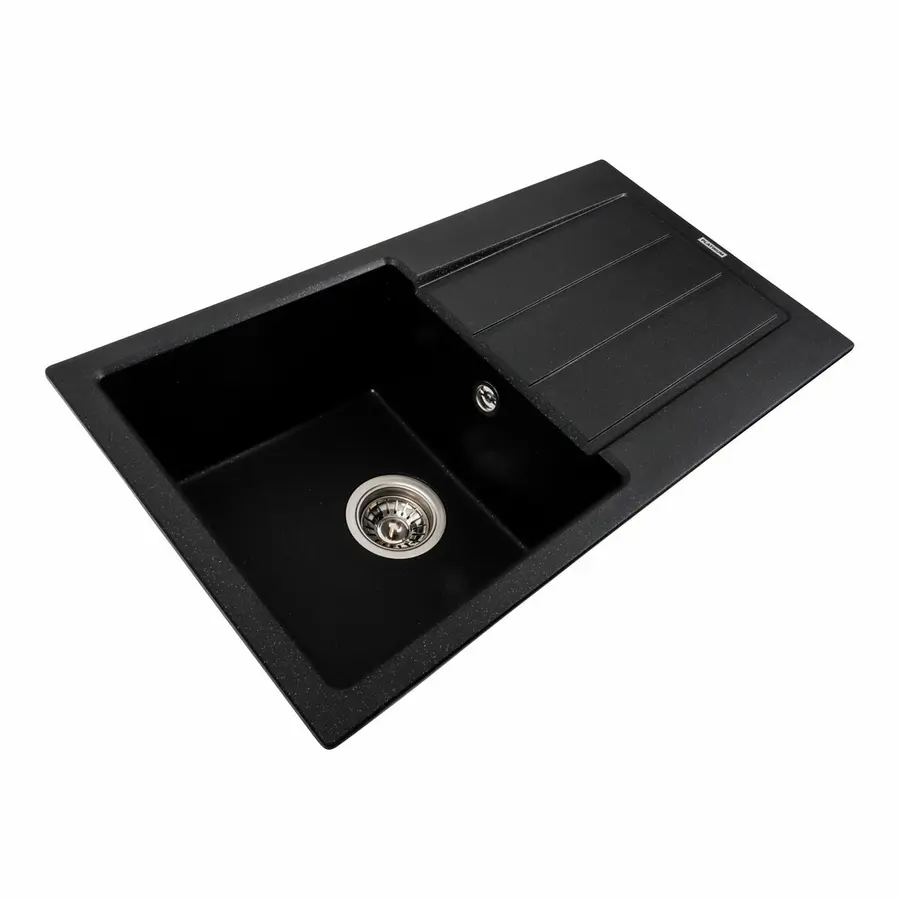 Гранитная мойка для кухни VALESO SOLID 7843 матовая Черный металлик