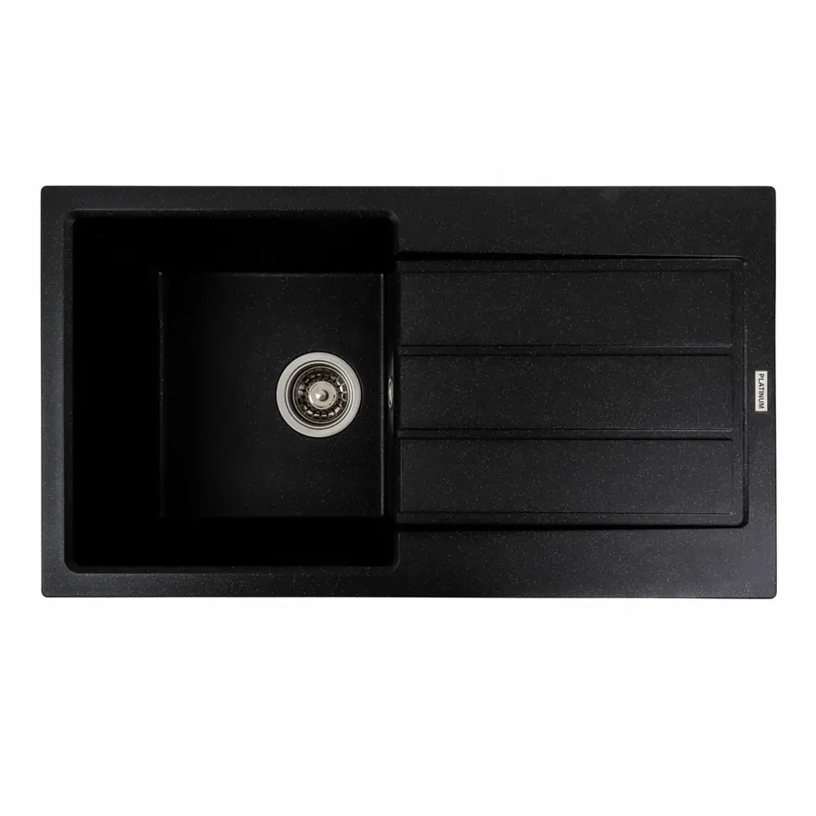 Гранитная мойка для кухни VALESO SOLID 7843 матовая Черный металлик