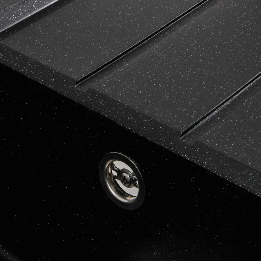 Гранитная мойка для кухни VALESO SOLID 7843 матовая Черный металлик