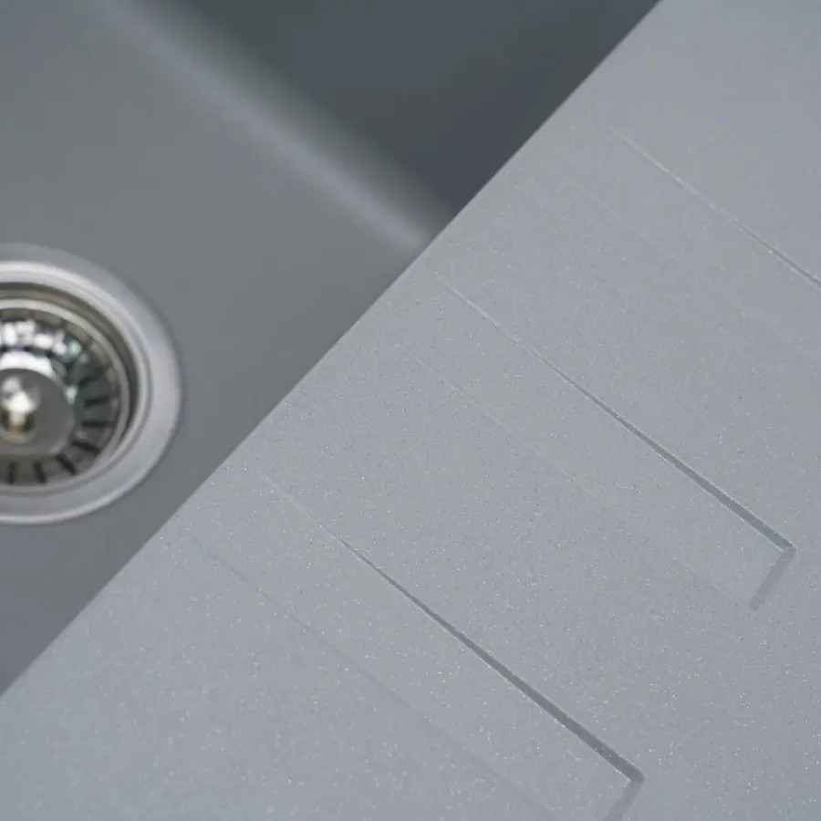 Гранитная мойка для кухни VALESO LIANA 6243 матовая Серый металлик