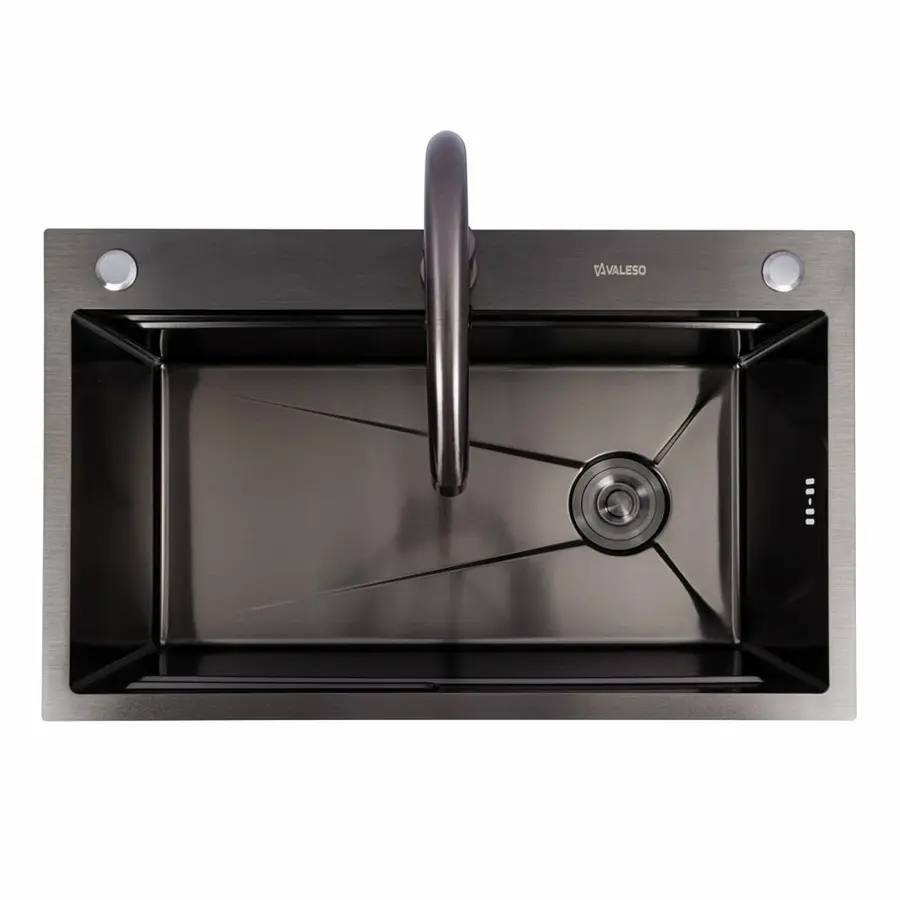 CM 75*46B Кухонна мийка PVD чорна (Work station) Valeso Handmade