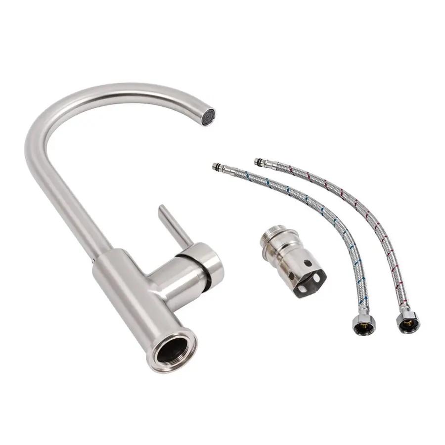 Смеситель кухонный NES-VD7 Valeso (нержавеющая сталь)