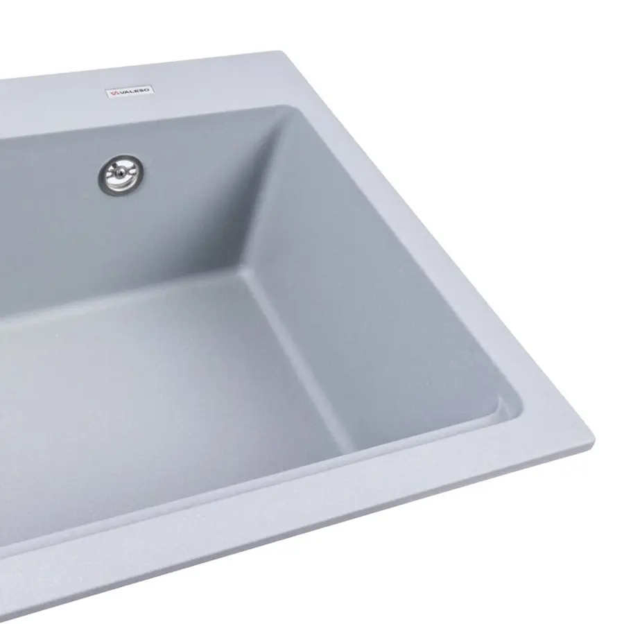 Гранітна мийка для кухні VALESO NIKA 7545 матова Сірий металік