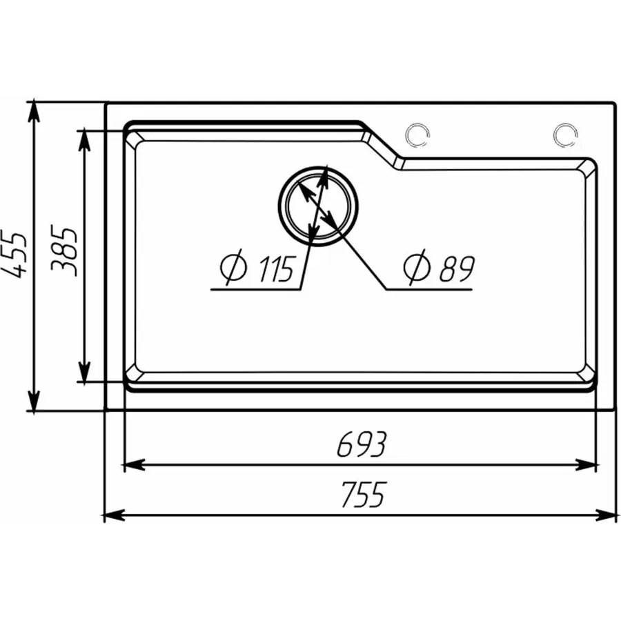 Гранітна мийка для кухні VALESO NIKA 7545 матова Сірий металік
