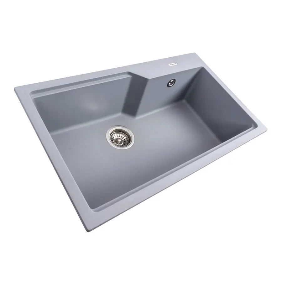 Гранітна мийка для кухні VALESO NIKA 7545 матова Сірий металік