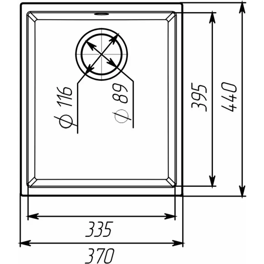 Гранитная мойка для кухни VALESO ROXY 3744 матовая Топаз