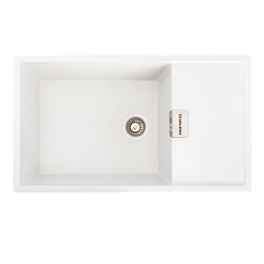Гранитная мойка для кухни VALESO DIAMOND 8650 матовая Белая в точку
