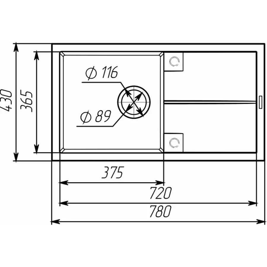 Гранитная мойка для кухни VALESO SOLID 7843 матовая Карамель