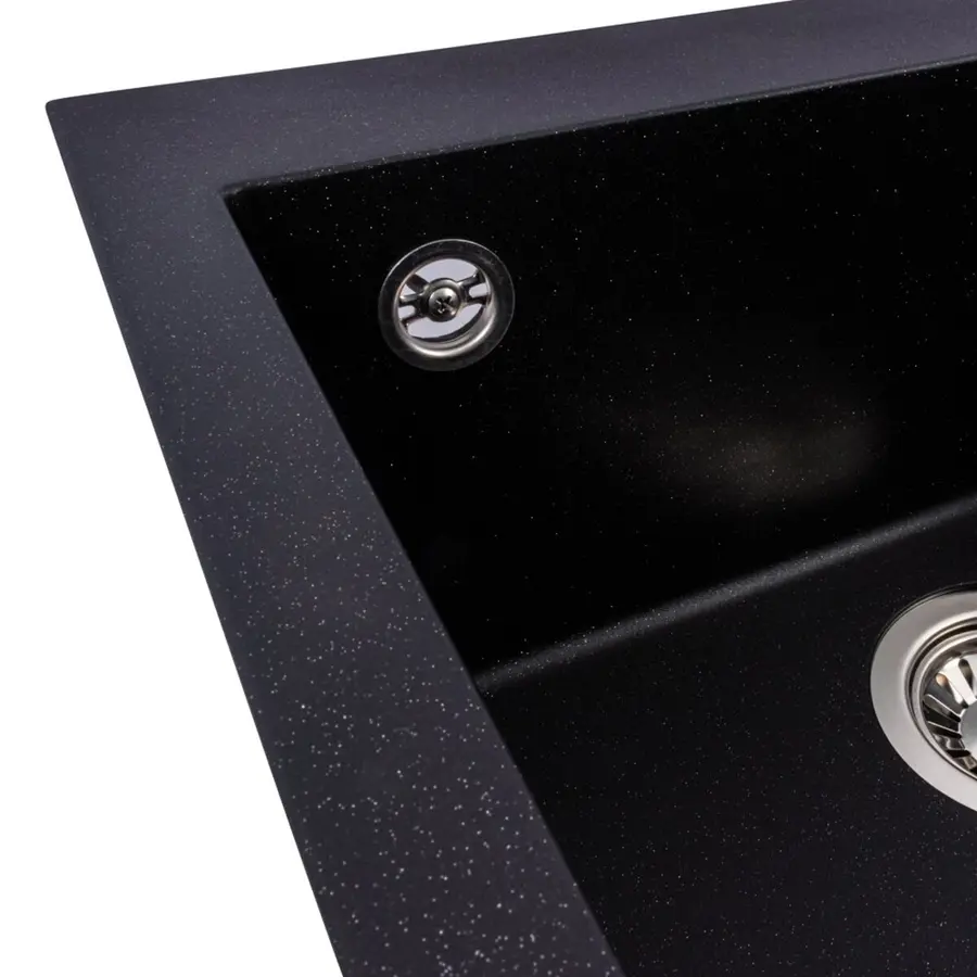 Гранитная мойка для кухни VALESO GALAX 5050 матовая Черный металлик