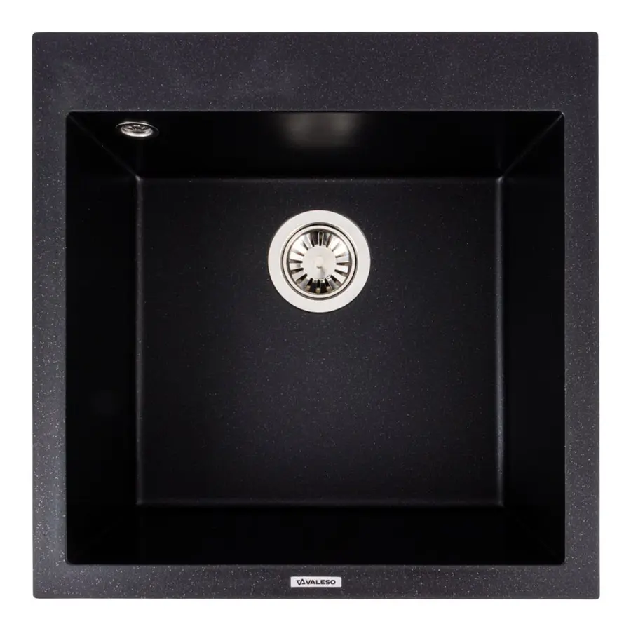 Гранитная мойка для кухни VALESO GALAX 5050 матовая Черный металлик