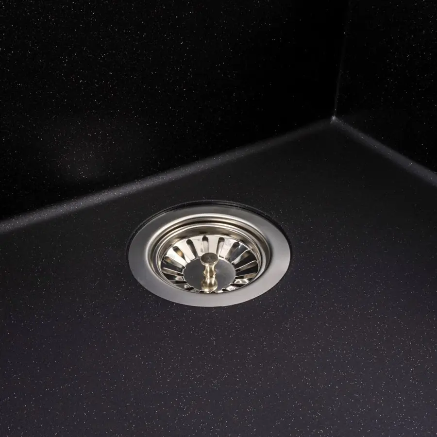 Гранитная мойка для кухни VALESO GALAX 5050 матовая Черный металлик