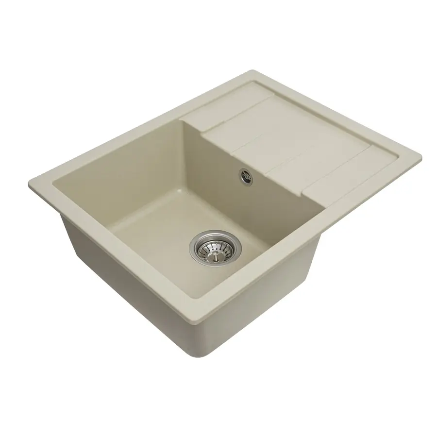 Гранітна мийка для кухні Platinum 6550 INTENSO матова Айворі