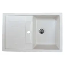 Гранітна мийка для кухні Platinum 7850 PRETSO глянець Білосніжна