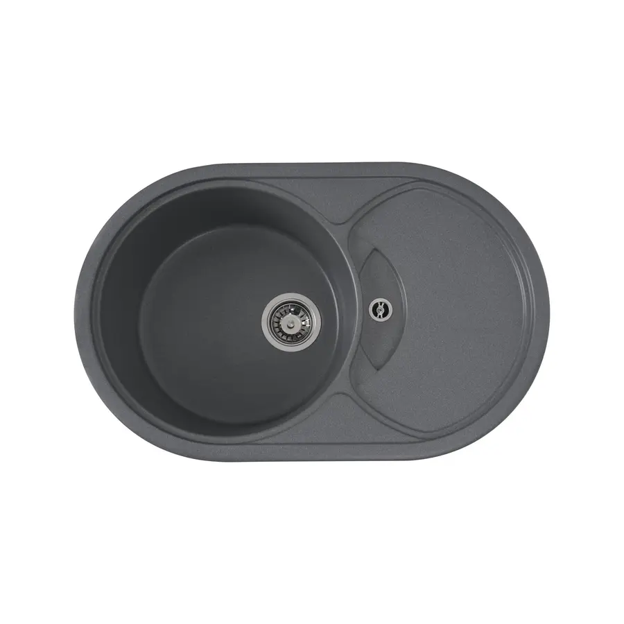 Гранітна мийка для кухні Platinum 7750 GAZZO глянець Сірий мусон