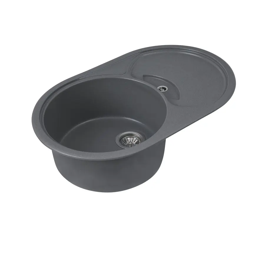 Гранітна мийка для кухні Platinum 7750 GAZZO глянець Сірий мусон