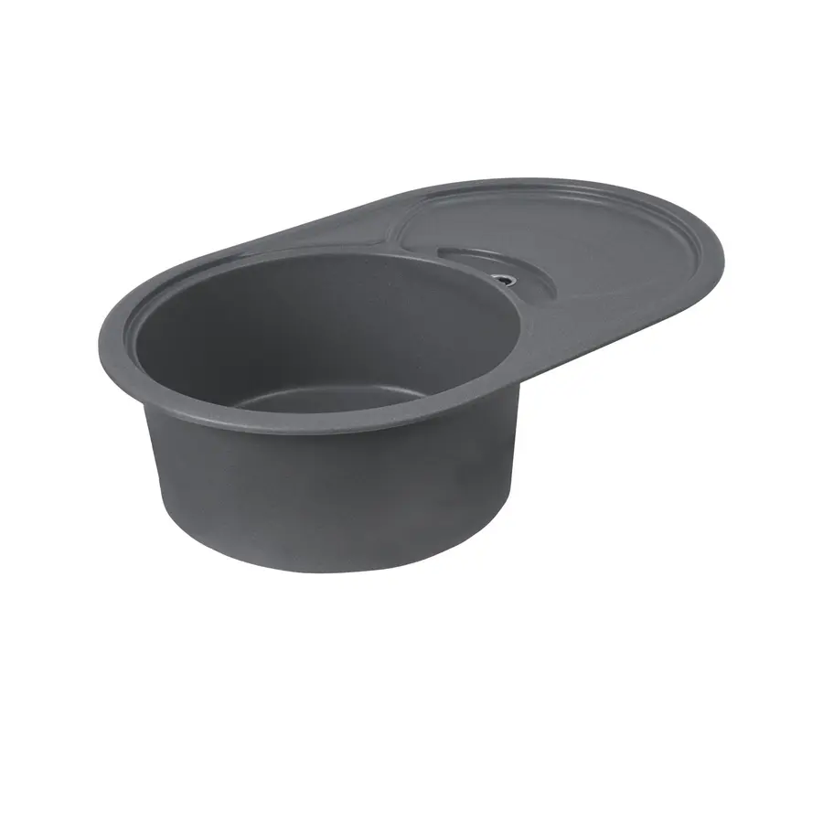 Гранітна мийка для кухні Platinum 7750 GAZZO глянець Сірий мусон