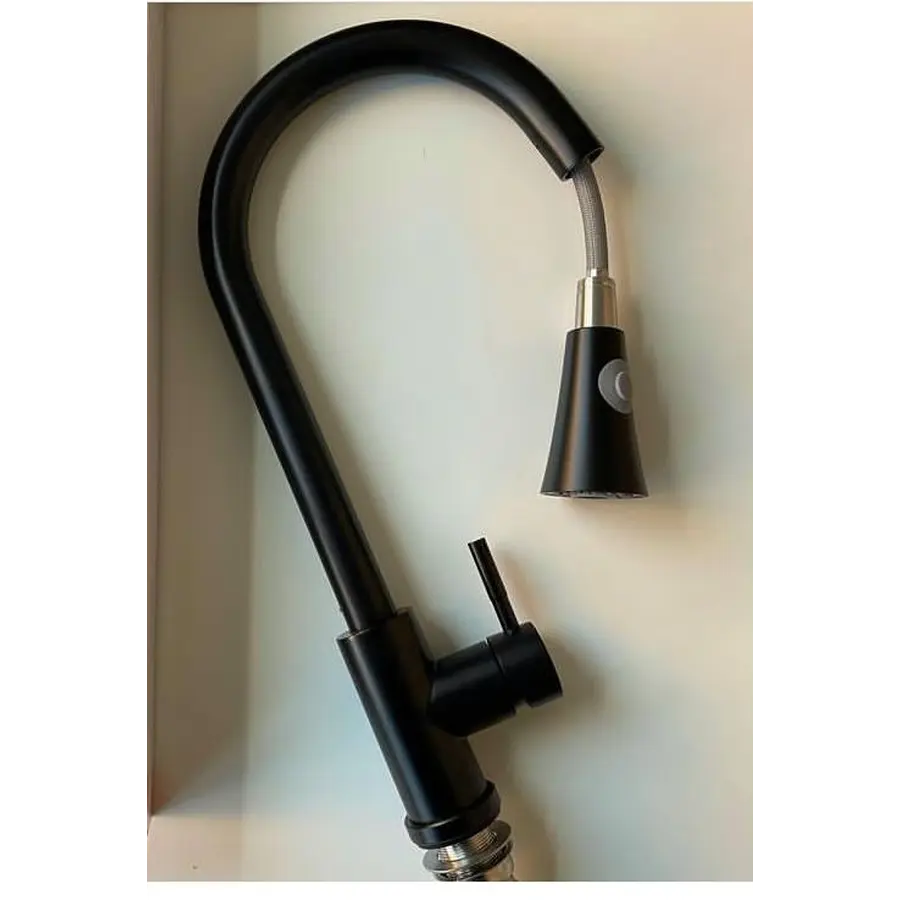 Кухонний змішувач LN08 Platinum (чорний з висувною лійкою)