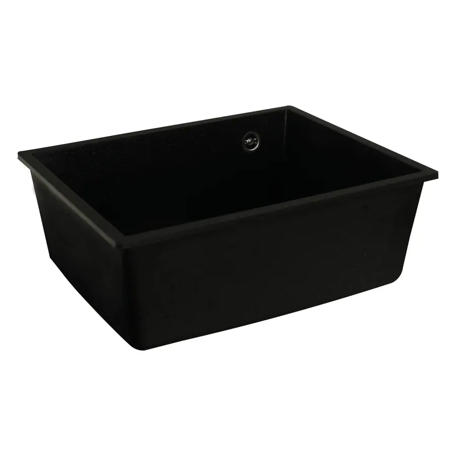 Гранітна мийка для кухні Platinum 5444 OASIS матова Чорний металік