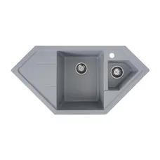 Гранітна мийка для кухні Platinum 9950 PANDORA матова Сірий металік