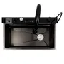 Кухонная мойка 75*45М PVD черная Platinum Handmade "Водопад"