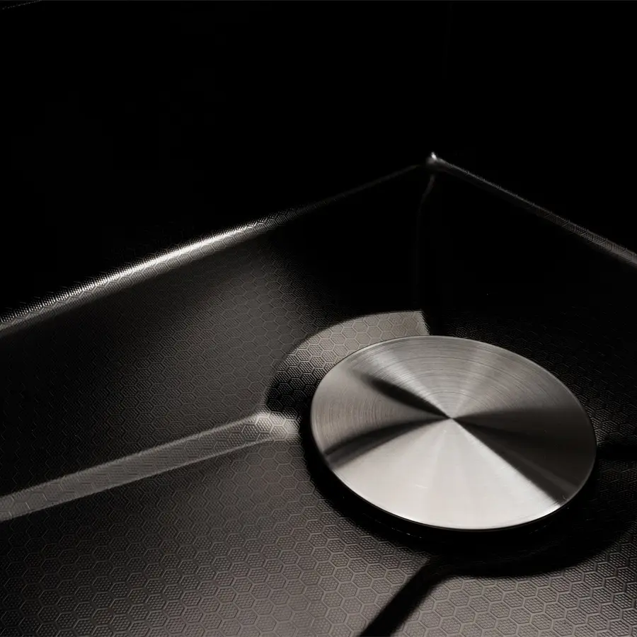 Кухонная мойка 75*45М PVD черная Platinum Handmade "Водопад"