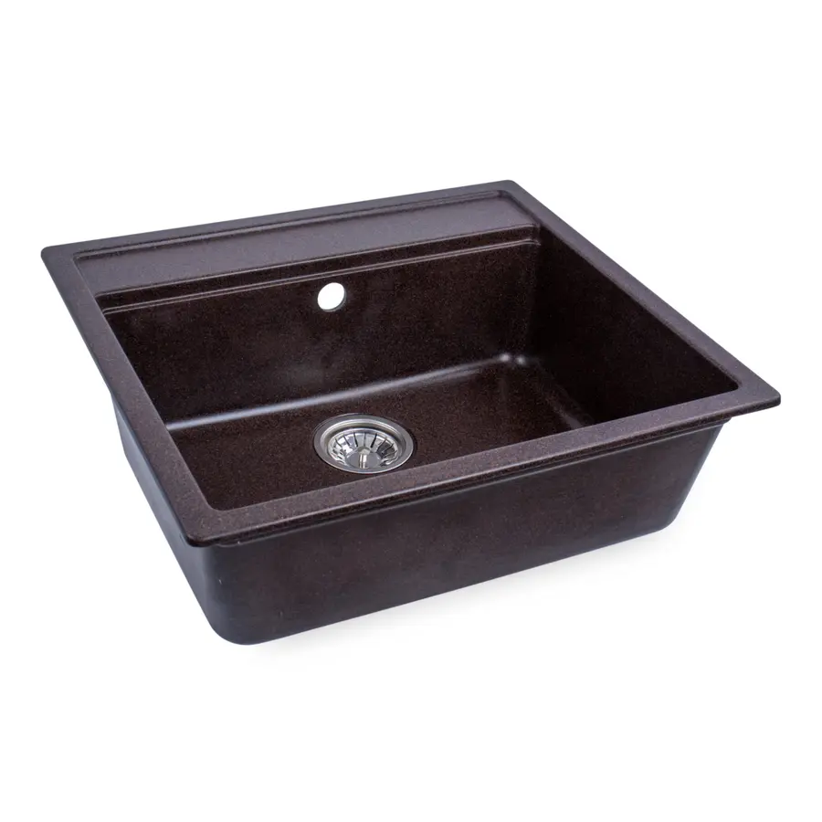 Гранітна мийка для кухні Platinum 5751 NIKA глянець Шоколад