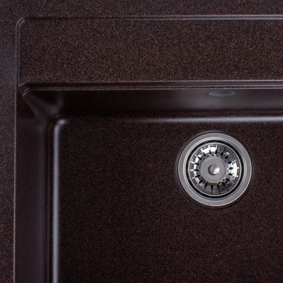 Гранітна мийка для кухні Platinum 5751 NIKA глянець Шоколад