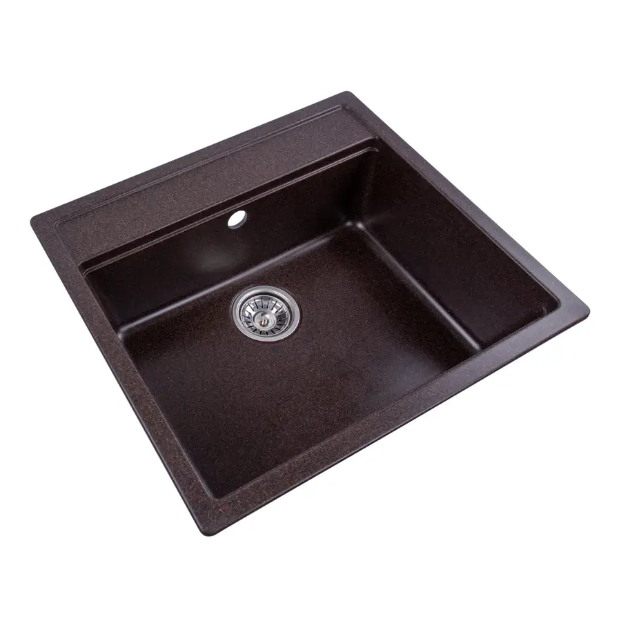 Гранітна мийка для кухні Platinum 5751 NIKA глянець Шоколад