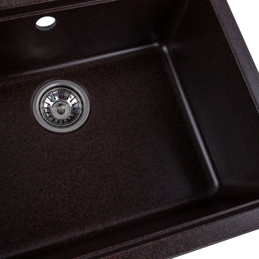 Гранітна мийка для кухні Platinum 5751 NIKA глянець Шоколад