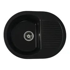 Гранітна мийка для кухні Platinum 6247 BORA глянець Чорна GOLD