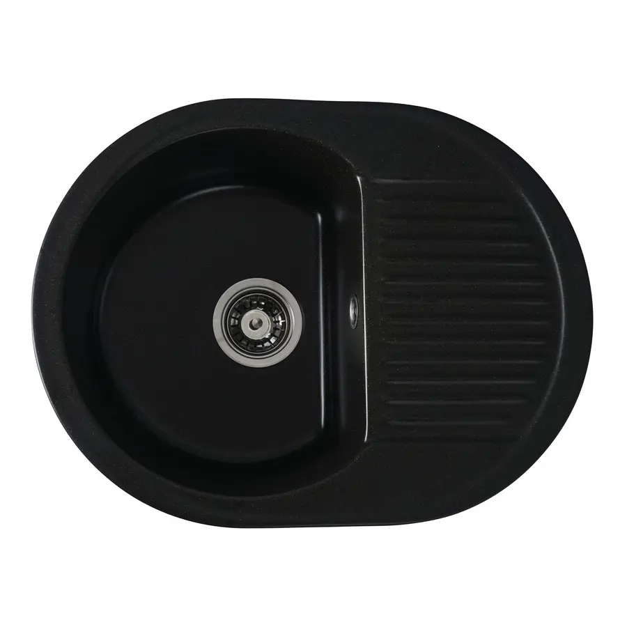 Гранітна мийка для кухні Platinum 6247 BORA глянець Чорна GOLD