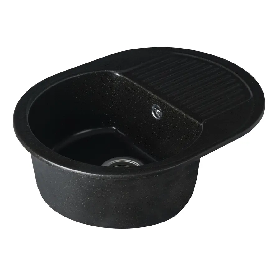 Гранітна мийка для кухні Platinum 6247 BORA глянець Чорна GOLD