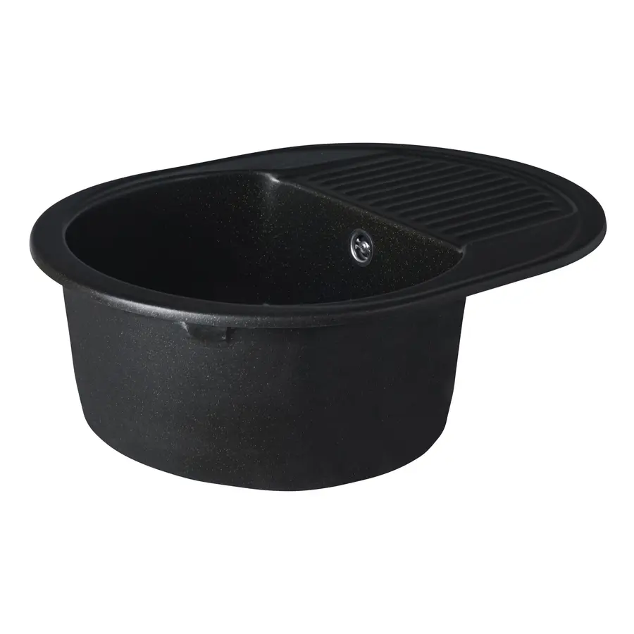 Гранітна мийка для кухні Platinum 6247 BORA глянець Чорна GOLD