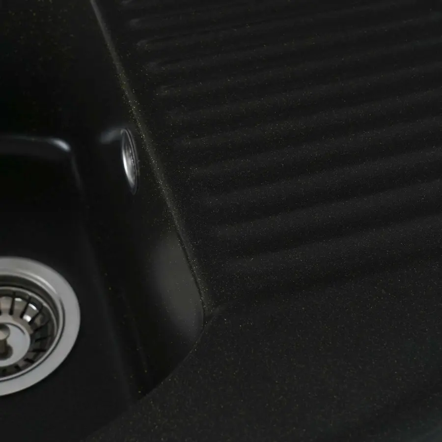 Гранітна мийка для кухні Platinum 6247 BORA глянець Чорна GOLD