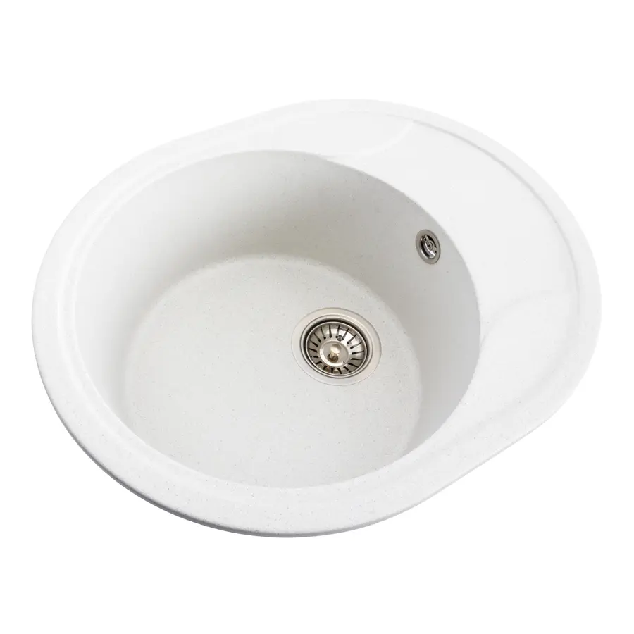 Гранітна мийка для кухні Platinum 5847 ONYX матова (біла в крапку)