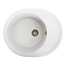 Гранітна мийка для кухні Platinum 5847 ONYX матова (біла в крапку)