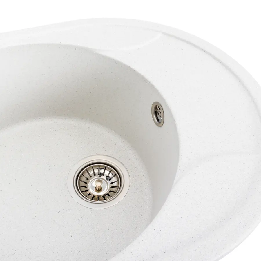 Гранітна мийка для кухні Platinum 5847 ONYX матова (біла в крапку)