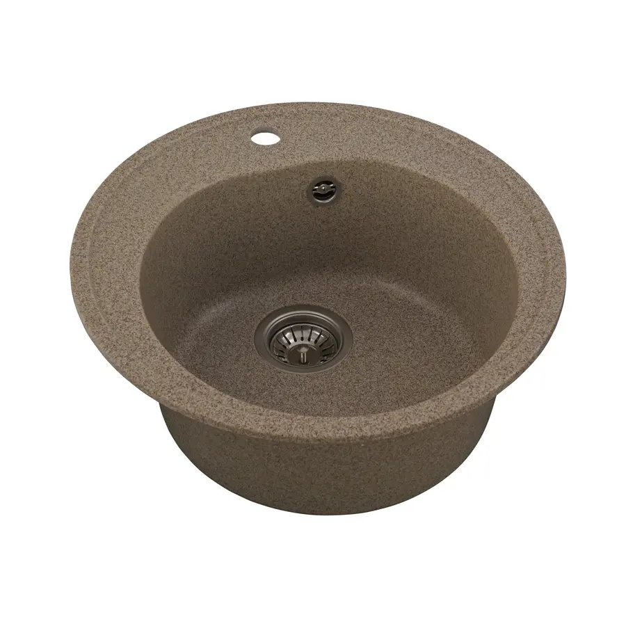 Гранитная мойка для кухни Platinum 510 LUNA матовая Карамель