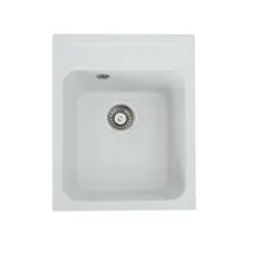 Гранітна мийка для кухні Platinum 4050 RUBY глянець Білосніжна