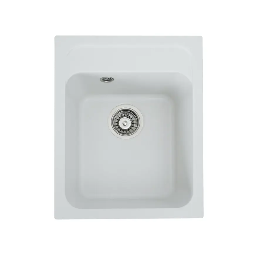 Гранітна мийка для кухні Platinum 4050 RUBY глянець Білосніжна