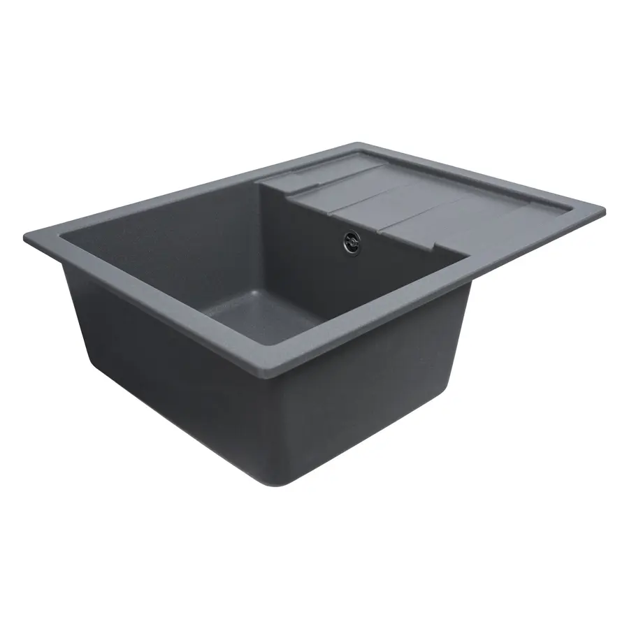 Гранітна мийка для кухні Platinum 6550 INTENSO матова Сірий мусон