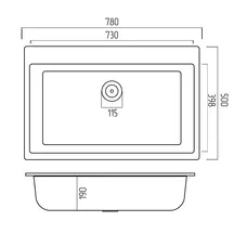 Гранітна мийка для кухні Platinum 7850 Bogema матова (чорний Gold)