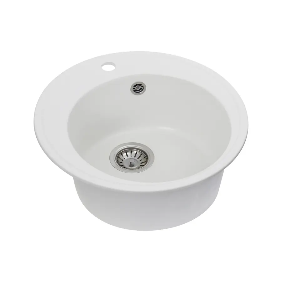 Гранітна мийка для кухні Platinum 510 YARA глянець Білосніжна