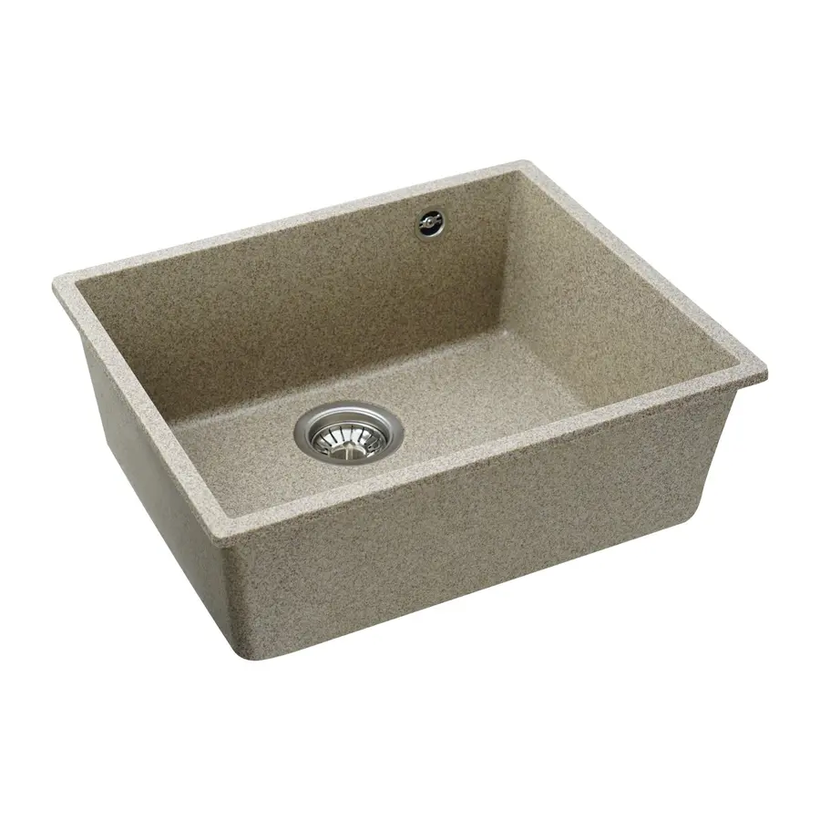 Гранітна мийка для кухні Platinum 5444 OASIS матова Карамель