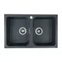 Гранітна мийка для кухні Platinum 7648W TWIN глянець Графіт