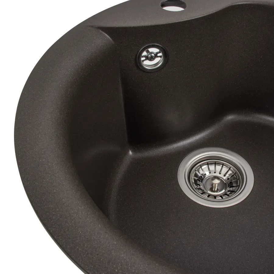 Гранитная мойка для кухни Platinum 480 TURAS матовая Темная скала