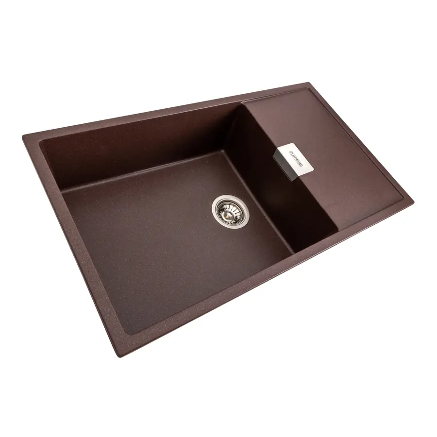 Гранитная мойка для кухни Platinum 8650 DIAMOND матовая (мокко)