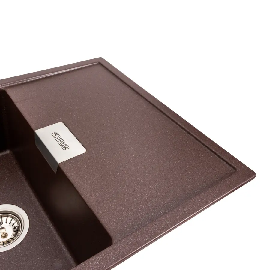 Гранитная мойка для кухни Platinum 8650 DIAMOND матовая (мокко)
