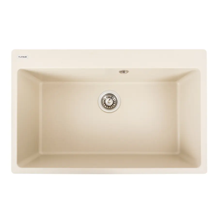 Гранітна мийка для кухні Platinum 7850 Bogema матова (айворі)