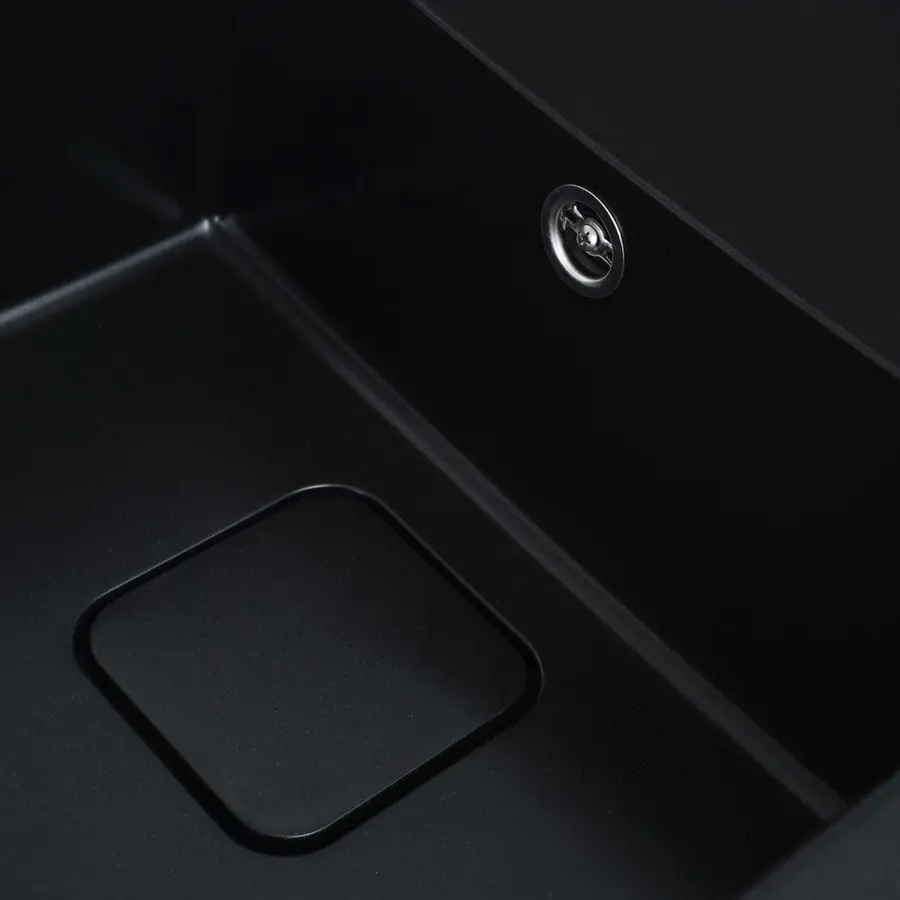 Гранітна мийка для кухні Platinum 7850 CUBE матова Чорна